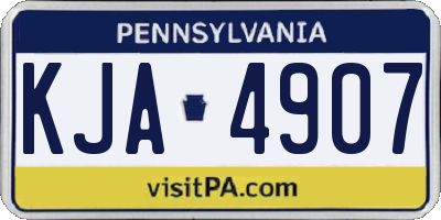 PA license plate KJA4907