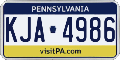 PA license plate KJA4986