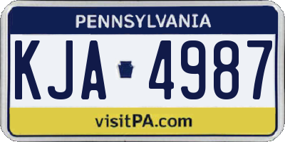 PA license plate KJA4987