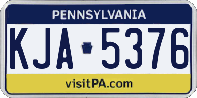 PA license plate KJA5376