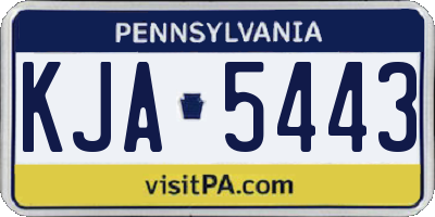 PA license plate KJA5443