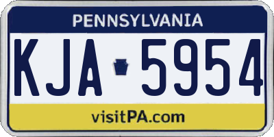 PA license plate KJA5954