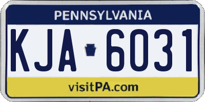 PA license plate KJA6031