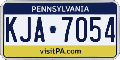 PA license plate KJA7054