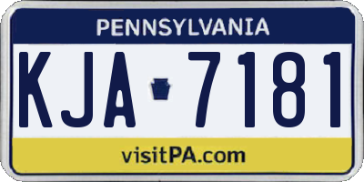 PA license plate KJA7181