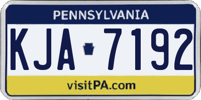 PA license plate KJA7192