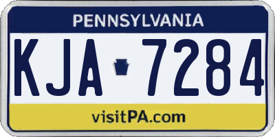 PA license plate KJA7284