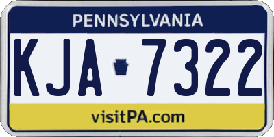 PA license plate KJA7322