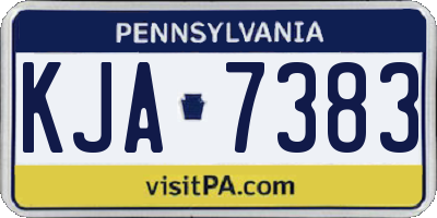 PA license plate KJA7383
