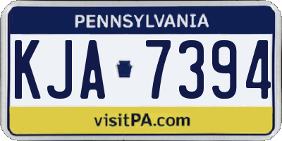 PA license plate KJA7394