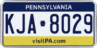 PA license plate KJA8029