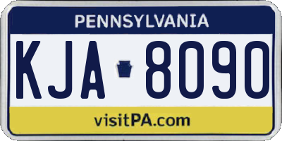 PA license plate KJA8090
