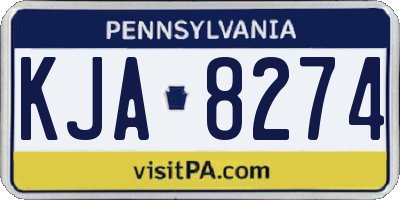 PA license plate KJA8274