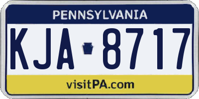 PA license plate KJA8717