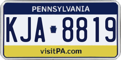 PA license plate KJA8819