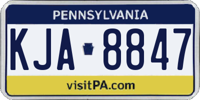 PA license plate KJA8847