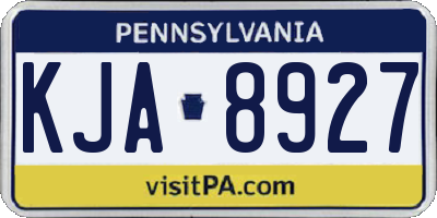 PA license plate KJA8927