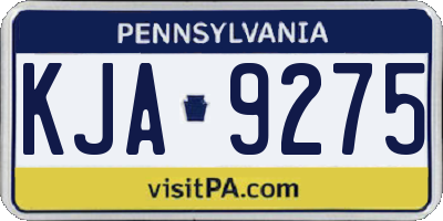 PA license plate KJA9275