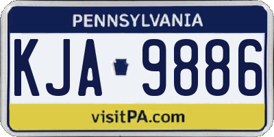PA license plate KJA9886