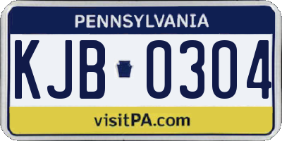 PA license plate KJB0304