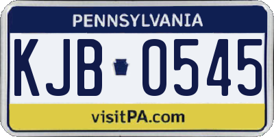 PA license plate KJB0545