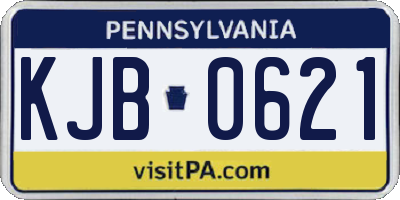 PA license plate KJB0621