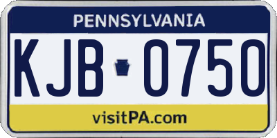 PA license plate KJB0750