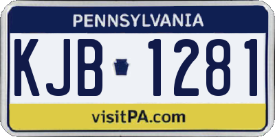 PA license plate KJB1281