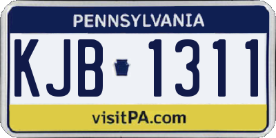 PA license plate KJB1311
