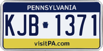 PA license plate KJB1371