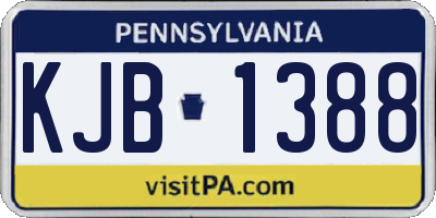 PA license plate KJB1388