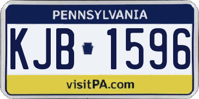 PA license plate KJB1596