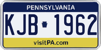 PA license plate KJB1962