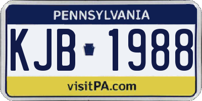 PA license plate KJB1988