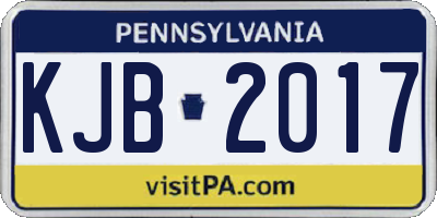 PA license plate KJB2017