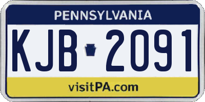 PA license plate KJB2091