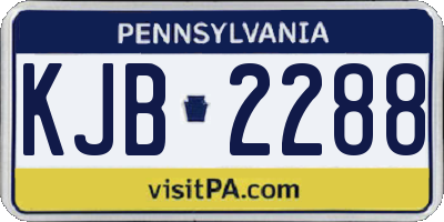 PA license plate KJB2288