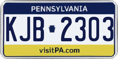 PA license plate KJB2303