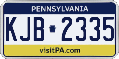 PA license plate KJB2335