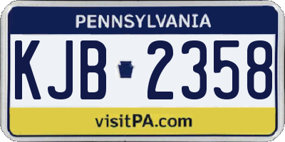 PA license plate KJB2358