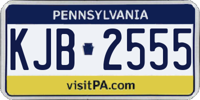 PA license plate KJB2555