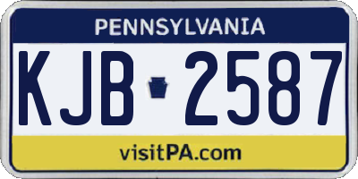 PA license plate KJB2587
