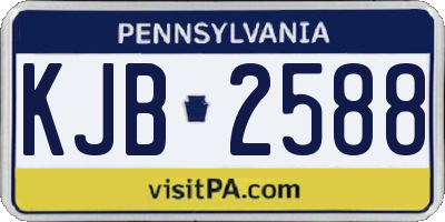 PA license plate KJB2588