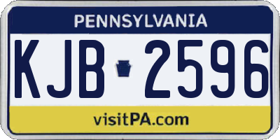 PA license plate KJB2596