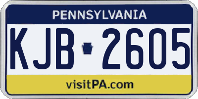 PA license plate KJB2605