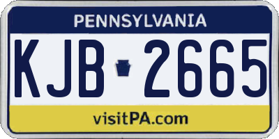 PA license plate KJB2665