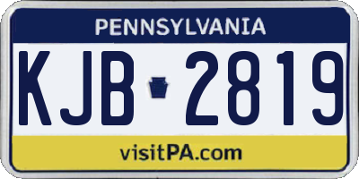 PA license plate KJB2819