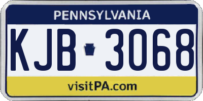 PA license plate KJB3068