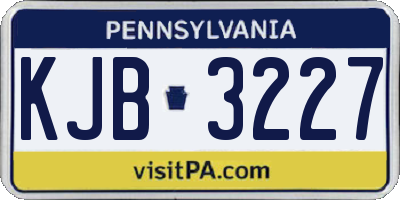 PA license plate KJB3227