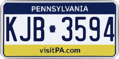 PA license plate KJB3594